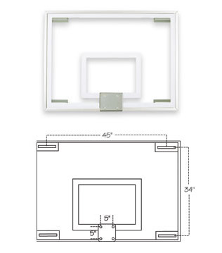 image of FT231 Gymnasium Glass Basketball Backboard