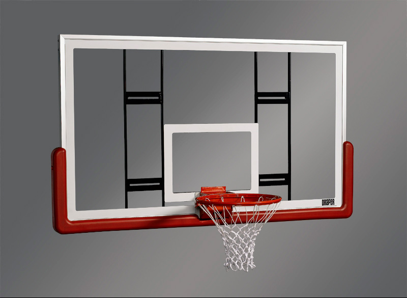 image of Rectangular Glass 72in x 42in Conversion Basketball Backboard