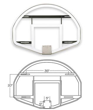 image of FT233 39inx54in Competition Glass Basketball Backboard