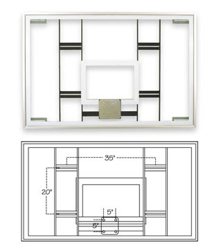 image of FT241 48x72x12 NCAA Approved Competition Glass Basketball Backboard