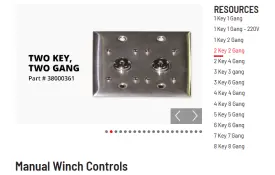 image of TorkWinch 2 Key 2 Gang - Key Switch Assembly
