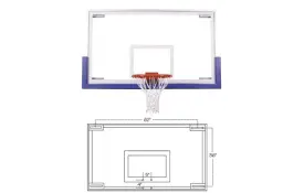 image of FT235 42inx72in MEEETS NCAA SPEC Competition Glass Basketball Backboard