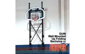 image of DUW Draper Premium Up Folding Wall Mounted Basketball Backstop
