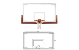 image of FT234 42inx72inx 1/2in Competition Glass Basketball Backboard