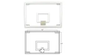 image of FT236 48inx72in x 1/2in Competition Glass Basketball Backboard