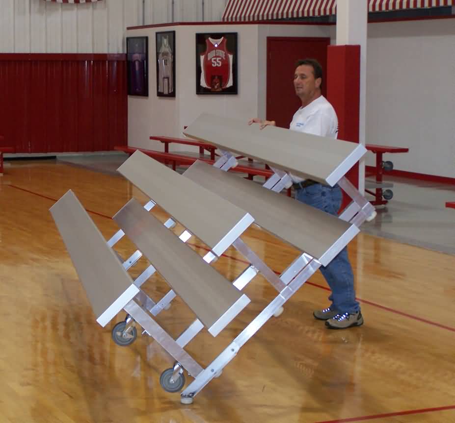 image of 3 row 12ft  Standard Height, Single Footpank, 219 lbs. Seats 24